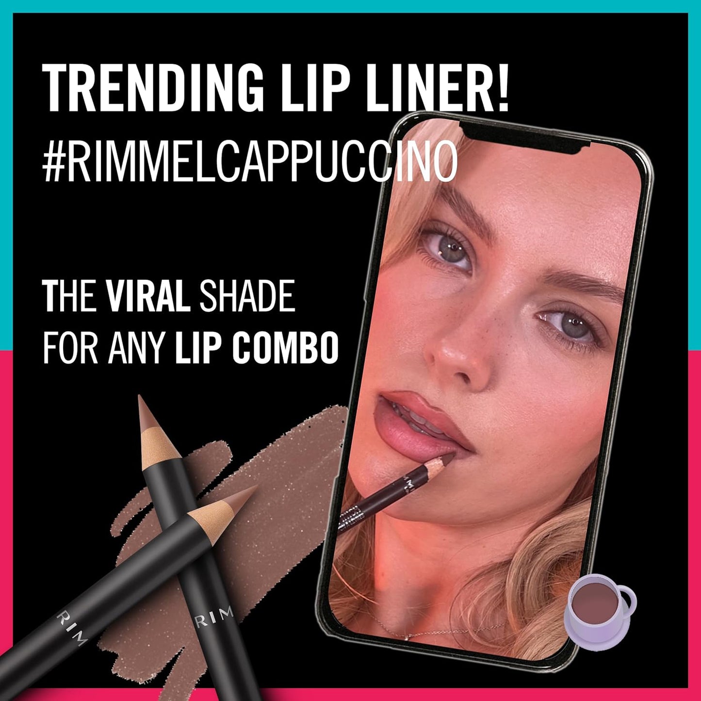 Rimmel Lasting Finish 8HR Lip Liner, Shade Cappuccino, 1.2 g