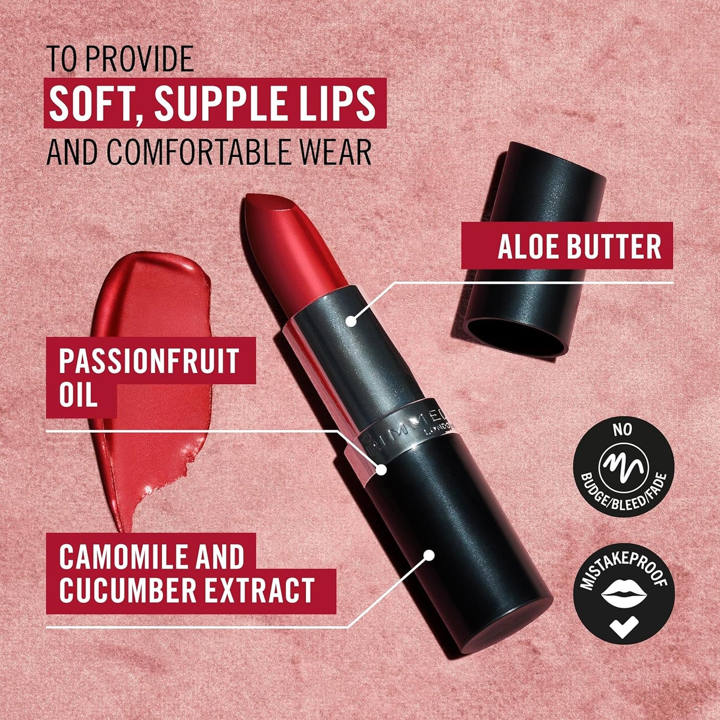 Rimmel Lasting Finish Lipstick 066 Heather Shimmer, Creamy Satin Finish, Long Lasting 8 HR Wear, Comfortable Formula, Rich Pigment